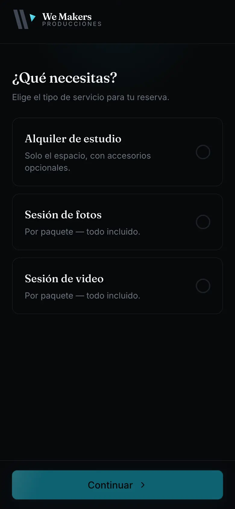 Reserva de We Makers en el teléfono